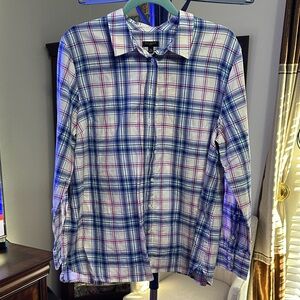 Talbots Men's Lightweight Plaid Shirt Jacket